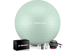 EliteAthlete Ballon Gym avec système anti-burst - Fitness Pilates Yoga - Ballon Grossesse avec pompe à air incluse