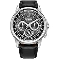 Citizen Men's Eco-Drive Calendrier Classic Watch, 12/24 Hour Time, 3-Hand Day and Date, Chronograph, Luminous Hands