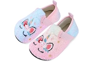 IceUnicorn Kids Hausschuhe Mädchen Jungen Süße Cartoon-Tier Pantoffeln Winter Warm Plüsch Rutschfest Kinder Hausschuhe