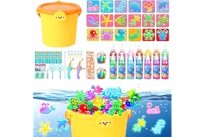IEEILULU Magic Water Elf, Aqua Gelz Set con 14 Colores, 2 Cañas de Pescar y 18 Moldes, Juguete de Gel de Agua, Elfo de Agua Magico para niños de 3 años en Adelante, niños y niñas (Yellow)