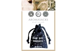 KEEP YOUR ESSENCE AROMASACKS CAR - Ambientador para Coche. Fragancia Cítrica y Mentolada. Duración 8 semanas. Bolsita decorativa de Algodón con Perlas Aromáticas. Esencia Natural 0% Alcohol. MINT LEMONADE