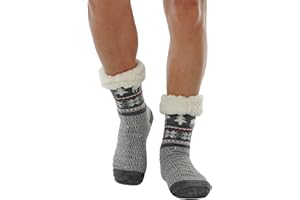 WYTartist Mens Slipper Socks with Grips Super Soft Warm Cozy Fuzzy Fleece-lined Winter Socks Home Socks