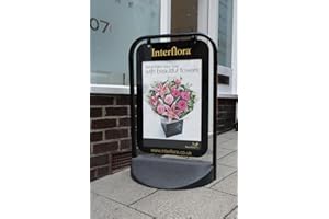 BHMA LIMITED Swinger 2000 A2 Poster Holder Pavement Sign with Black Frame. Code SW2000BTOP
