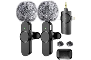 SMEIWANR Lavalier Mikrofon Kabellos, 3-in-1 Plug and Play Lavali Mikrofones Handy für Android Kamera, 8 Arbeitsstunden Mini Funkmikrofon für Live-Streaming Video-Aufnahme