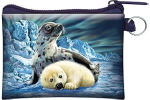 Porte-Monnaie 3D LiveLife - Phoques de Deluxebase. Porte-Monnaie et Carte Lenticulaire 3D Océan avec Fermeture éclair sécurisée avec Illustrations sous Licence Artiste renommé Steven Michael Gardner