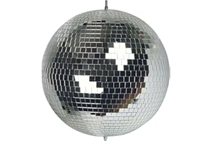 HQ-Power Bola de espejo disco Ø 30 cm, efectos de luz espectaculares para fiestas, sistema de colgación segura y vidrio facetado, accesorio de la pista de baile para disco y más