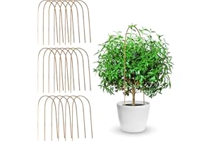 Coloch 20 Pack Bamboo U Trellis Support, 16 Inch U Loop Plant Stake Arch Garden Trellis for Potted Plants, Climbing Flowers and Vines, Ivy, Outdoor Planting