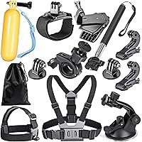 Robustrion 12 in 1 Mounts, Straps & Accessories Kit for GoPro Hero 8/7/6/5/4/3/2/1/SJCAM/Akaso/Apeman/Xiaomi Yi Action Camera
