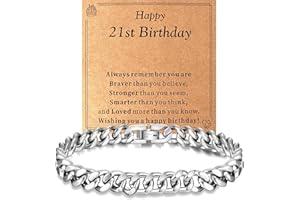 Aidenn 13th 16th 18th 21st 30th 40th 50th 60th 70th Birthday Gifts for Men Boys, Cuban Chain Bracelet Mens Birthday Gifts for Him Grandad Dad Son Brother Friend, Birthday Gift Ideas