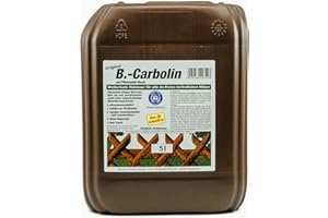 1x 5L B-Carbolin Holzlasur + 1x KOVA Bildmagnet! Öl Holzfarbe für optimalen Holzschutz Aussen, Braun, Ideal für Zaunfarbe, 1x 5 Liter Holzschutzlasur Wetterfest für Außen und Innen, ähnlich Holzlack