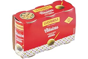 Olives vertes farcies aux anchois LA ESPANOLA pack 3 X 150 grs