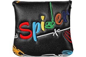 BIG TEETH Housse de putter carrée magnétique pour maillet de golf - Motif araignée - En cuir synthétique - Convient pour S P I D E R X EX TOUR