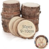 10 stuks ronde natuurlijke houten schijven, 20 cm diameter, dunne