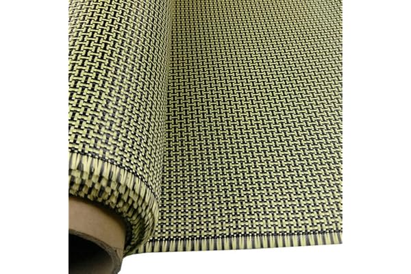 3K 200 g kolfiber mix gul Aramidtyg 2 x 2 twill I-formad väv 102 cm x 102 cm