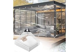 SUNSHINE SMILE 2.5×3.5m Transparente wasserdichte Plane, Transparent Und Wasserdicht, Mit Ösen, Wetterfest, Faltbar, Für Im Freien, Universal Plane Für Wetterschutz