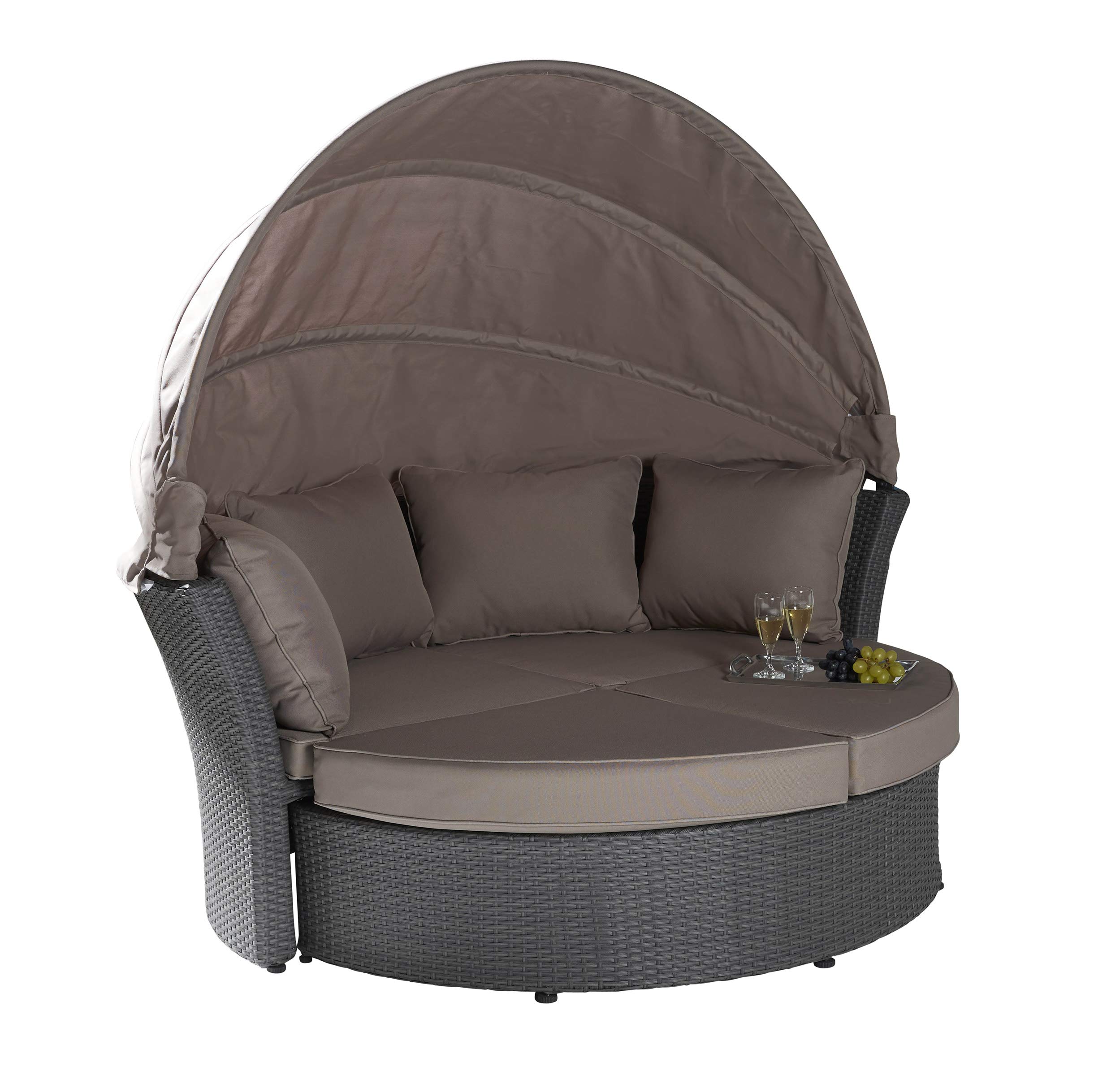 LC Garden Miami Sonneninsel grau Garteninsel Garten Muschel Lounge Outdoor Gartenmöbel Gartenlounge