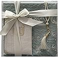 Tekbir Muslim Prayer Rug and Prayer Beads Elegant Complete Islamic Gift Set | Ramadan Gifts | Soft Islamic Prayer Rug | Islamic Gifts | Prayer Mat, Spiritual Gift Box with 50 Surah (TURQUOISE)