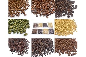 PERLIN Set de 4000 cuentas de madera con orificio, 8 diseños, ovaladas, redondas, tubulares, hechas de madera, para enhebrar y hacer manualidades, joyas y pulseras