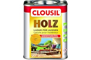 CLOUsil Holzlasur Holzschutzlasur für außen natur Nr. 1, 0.75L: Wetterschutz, UV-Schutz, Nässeschutz und Schimmel für alle Holzarten - in verschiedenen Farben