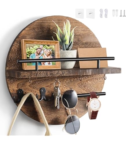 Portachiavi Da Parete HAKU Bianco - 10 Ganci In Metallo, Design Moderno 22x24x5 Cm - Foto 2