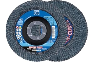 PFERD Lot de 2 disques à lamelles Polifan Curve - Diamètre : 125 mm - Largeur L : 14 mm - Z40 - SGP Steel OX - 69398196 - Pour un traitement précis des joints de gorge