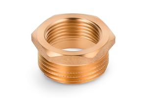 HYDROBIL Water Pipe Plumbing Fittings 1" BSP Male x 3/4" BSP Female Reducer Bushing, BSP Fittings, Brass, Plumbing Joints and Connections, 10 Bar, Max. Temp. 95°C, BSP Connector