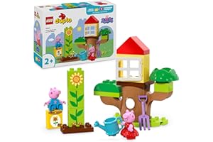 LEGO DUPLO Peppa Wutz Garten mit Baumhaus - Peppa Pig Spielzeug für Vorschulkinder - Montessori Baum mit 2 Figuren - Geschenk für Kinder ab 2 Jahren - Baumhaus für Jungen und Mädchen 10431