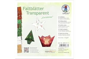 Ursus 38065511 - Fogli pieghevoli "Natale" 115 g/m², 50 fogli 15 x 15 cm, stampati su un lato