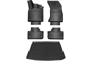ELMASLINE Alfombrillas de goma y bandeja para maletero para Audi Q5 a partir de 2016, borde alto