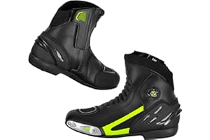 SUPER BIKERS Waterproof Motorcycle Boots Mens Non-slip Motorbike Armoured Shoes Leather Racing Riding Sports Touring Boots