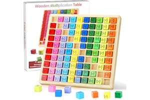 ZALOIFE 1x1 Zahlen Lernen für Grundschüler, Holzrechenbrett 1x1, Bunte Holzspielzeug Würfe, Mathe Lernen Spielzeug, Rechenbrett Rechnen Lernen, Mathematik Spiele, Kinder Lernspielzeug Geschenk