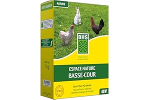 BHS Gazon Espace Nature Basse Cour - 1kg - 40 m² - Riche en Protéine Destiné Au Bien-Etre Des Animaux En Extérieur - Implantation Rapide Et Homogène ENBC1