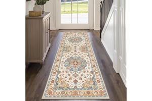 YOWOMO Teppich Wohnzimmer 80X200cm TeppichläUfer Schlafzimmer Carpet Vintage Kurzflor Waschbarer Boho Wohnzimmer Rug Living Room Bedroom