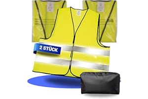 ‎ELASTO FORM elasto Warnwesten Set im Etui nach EN ISO 20471 Zertifiziert Warnweste Gelb Einheitsgröße XXL mit Reflektorstreifen (2)