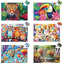 Qingdewan – Lot De 4 Puzzles 36 Pièces (144 Pièces) Pour Seniors Atteints De Démence – Grandes Pièces 2,4 Mm, Emballage Discret