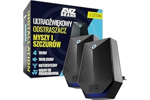 AMZ BRAND Ultradźwiękowy Odstraszacz Myszy 2 Pakiet - Przeciwko Szczurom - 4 Tryby Pracy - Tryb Cichy - Nie Toksyczny - Skuteczny Przeciwko Myszy i Szczurom - Bez Promieniowania