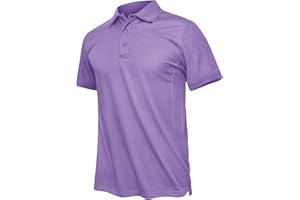 TACVASEN Men's Breathable Golf Polo Shirt Quick Dry Short Sleeve Casual Work Polo T-Shirt