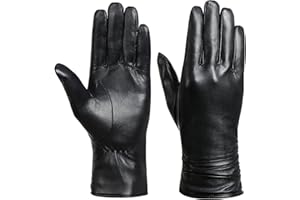Acdyion Damen Winter Lederhandschuhe Touchscreen, Warm Elegant Kaschmirfutter Kaschmir Echtleder Handschuhe, Echtes Leder wasserdicht, winddich