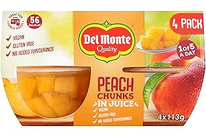 Del Monte Peach Chunks in Juice Fruit Pot 12 x 113g