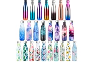 Lalafancy Borraccia Termica 500ml/750ml, Bottiglia Acqua in Acciaio Inox Senza BPA Vuoto Isolato Bottiglia in Metallo per Bevande Calde per 12 Ore & Fredde 24 Ore
