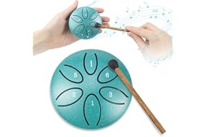 VAIAV Steel Tongue 6 Pollici 11 Note Drum Handpan Strumento Musicale Mini Tamburo in Acciaio Maggiore Accordato Tamburi in Acciaio con Bacchette