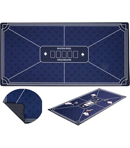 Tapis De Poker 8 Joueurs 180x90 Cm - Typo Spade, Néoprène Antidérapant, Made In France + Sac De Transport