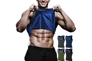 RDX Men's Sauna Vest Heat Trapping Sweat Waist Trainer - REACH OEKO TEX 100 Certified Body Shaper - Trimmer Hot Corset Compression Slimming Zipper Pullover - Adults Kids Gym Workout Fitness Tank Top