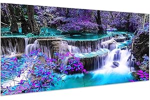 Hjjdiyes Malowanie według liczb, krajobraz dla dorosłych, 90 x 40 cm, "zrób to sam", ręcznie malowany obraz olejny, zestaw dla początkujących i dorosłych, w zestawie płótno niegniotące, pędzel i farba