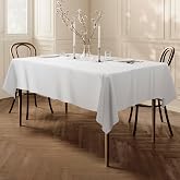 Home Direct Tablecloth 100% Polyester, Rectangular 150 x 300 cm White