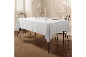 Home Direct Extra Large Rectangular Fabric Tablecloth 150x300cm 59"x118" White