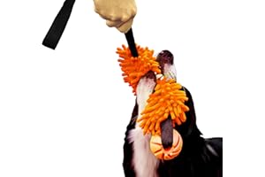 DINGO WALDEMAR RUTKOWSKI Dingo Jouet de Tug Flottant avec Balle Aromatisée, Poignée Bungee, Chasseur de Chien Fait Main, Le Tir à la Corde pour l'Agilité, Le Rapport, Jouer dans l'eau, Microfibre Orange 15586-2