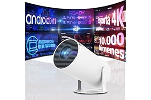 Projektor 4K, Unicview HY-300, swobodny styl 180 stopni, projektor kina domowego z systemem Android 11, 10 000 lumenów, 250 ANSI, autoKeystone, 4D, zoom cyfrowy, WiFi 5G