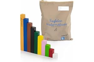 Colifree - Regletas matematicas Cuisenaire, de Madera, en Bolsa, 10x10, matematicas manipulativas