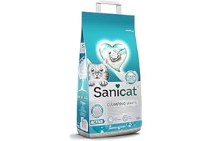Sanicat - Arena para Gatos aglomerante Blanca - Jabon de Marsella | | Hecha de minerales Naturales con Control de Olor garantizado | 10 L de Capacidad